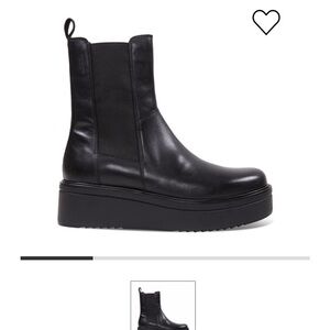 Vagabond Black Ankle Platform Booties (Tara Chelsea model)